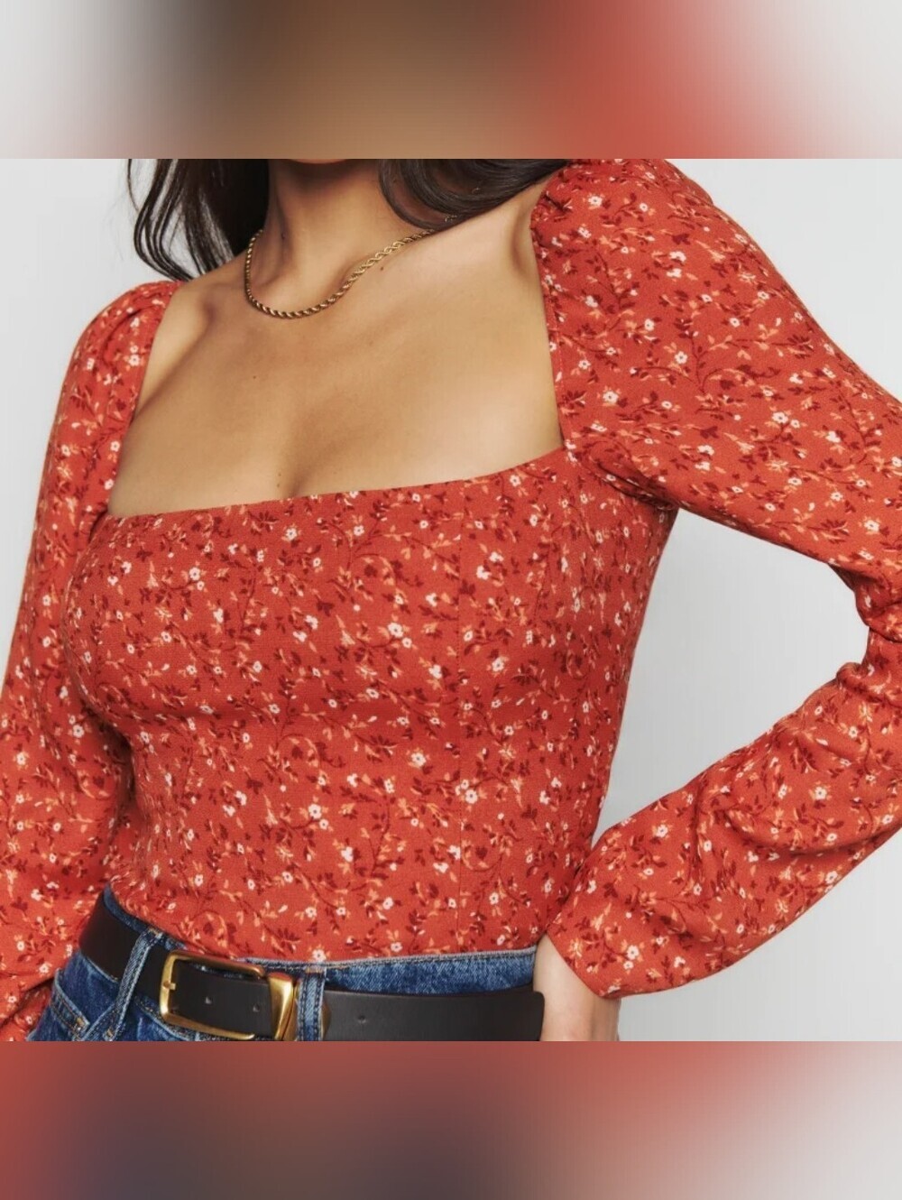 Reformation Demi Top In Balsam Size 8.
